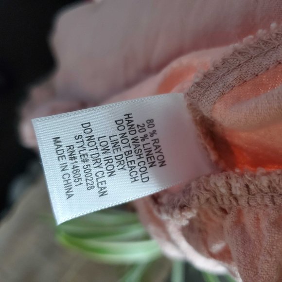 Pink Linen Dress Medium - Picture 4 of 4